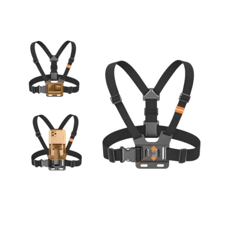 Hands-Free Chest Mount Strap for Phones & Action Cameras – Adjustable Harness for Hiking, Running & Cycling