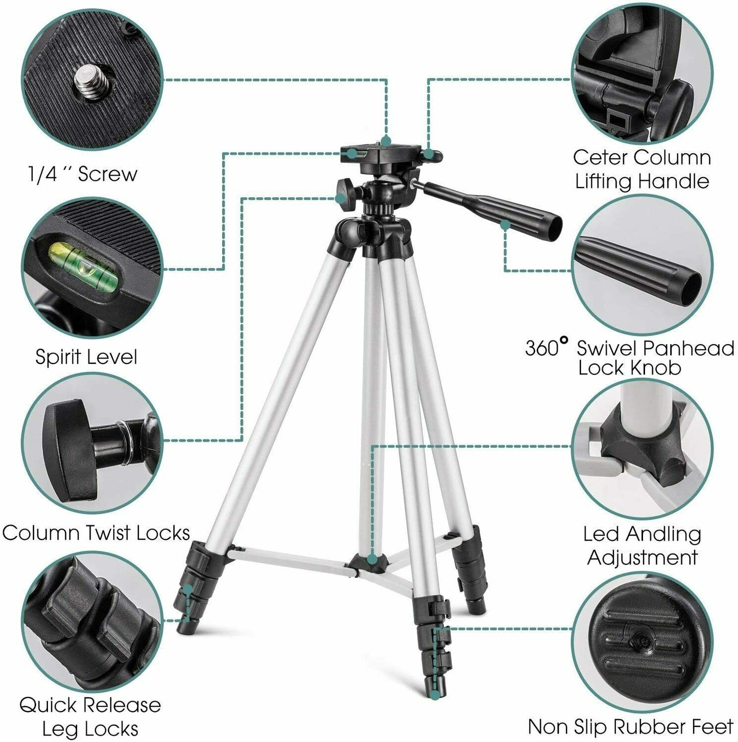 Universal Adjustable Tripod  Portable DSLR & Mobile Tripod for Vlogging & Astrophotography